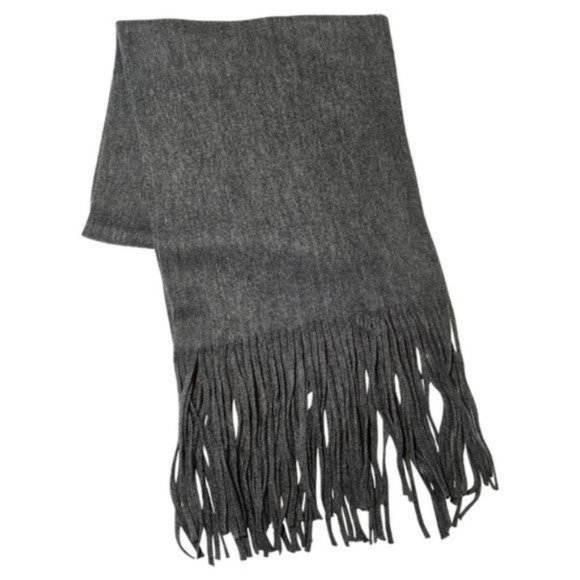 Lucky Brand Solid Gray Brushed Fringe Scarf - Picture 3 of 4